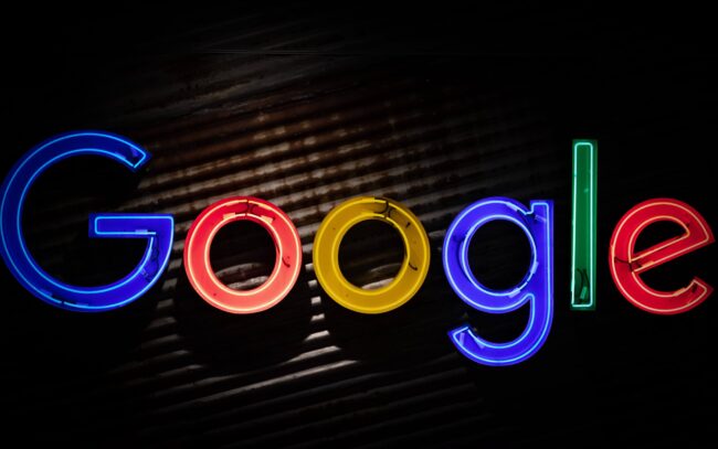 Google logo neon Neon colored Google logo